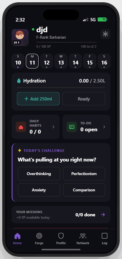 TheForge home screen